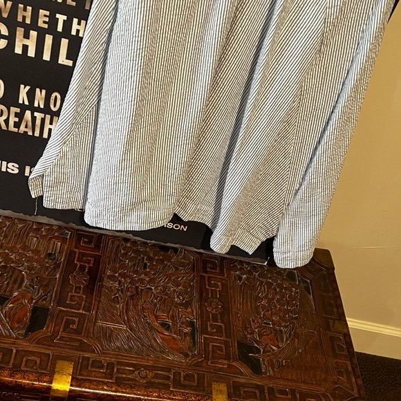 Tulip blue and white striped sleeveless midi boho dress size extra small - Picture 5 of 13